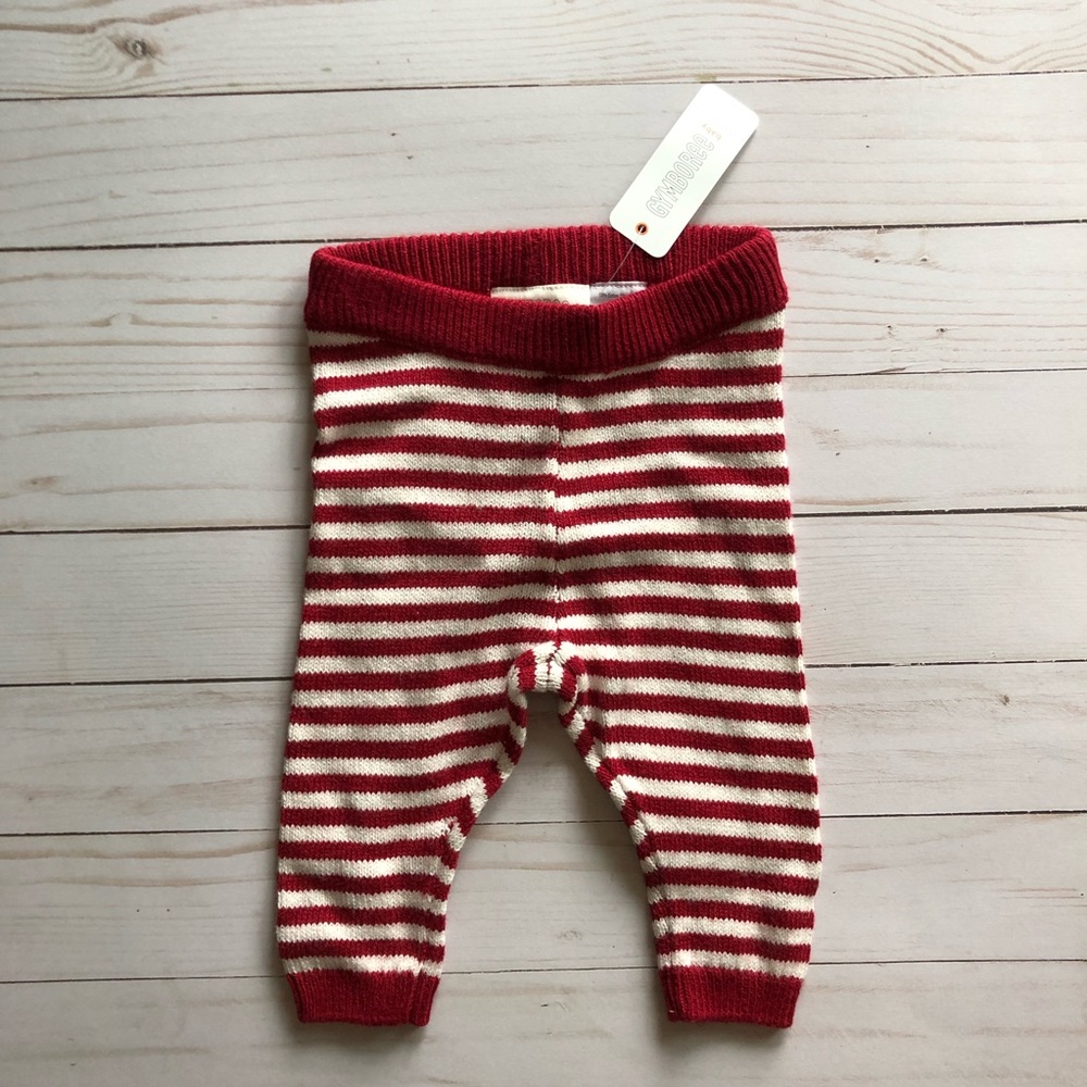 Gymboree Baby Boys Red White Striped Knit Pants